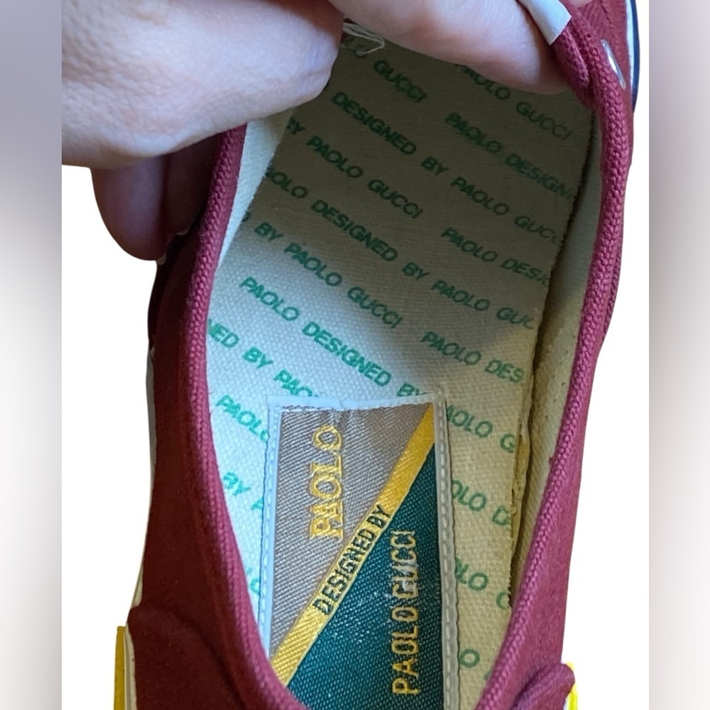 Paolo Gucci 90’s Vintage Maroon Canvas sneakers Women’s Size 7.5 - Picture 11 of 12